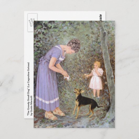 グイド・マルズリによる欲深い小犬現実主義 ポストカード (正面/裏面)