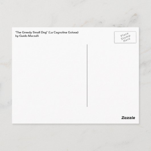 グイド・マルズリによる欲深い小犬現実主義 ポストカード (裏面)