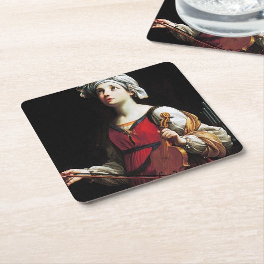 グイド·レニ·セント·セシリア スクエアペーパーコースター (アングル)