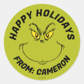 グインチ顔 |メリークリスマス ラウンドシール (正面)