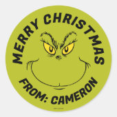 グインチ顔 |メリークリスマス ラウンドシール (正面)