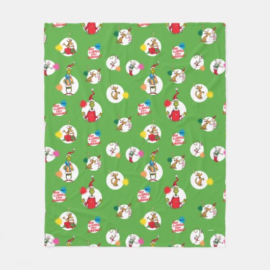 グインチ |クリスマスドットパターン フリースブランケット (正面)