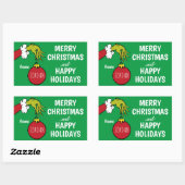 グインチ |クリスマスプレゼントラベルから 長方形シール (シート)