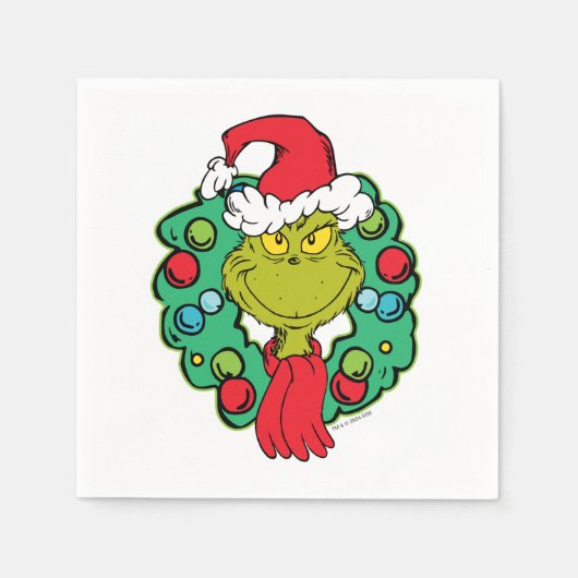 グインチ |クリスマスホリデーリース スタンダードカクテルナプキン (正面)