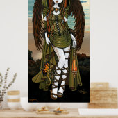 グウィニースサンセットドラゴンランタンエンジェル ポスター (キッチン)