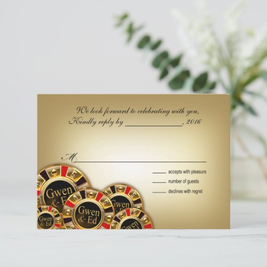 グウェンラスベガスカジノパーティーRSVP 出欠カード (スタンド正面)