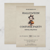 グウルイントップハットジャック – O'ランタンヴィンテージハロウィーン 招待状 (正面/裏面)