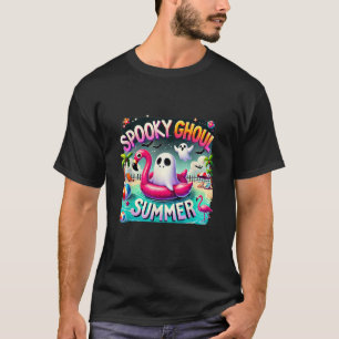 グウルサマー不気味キュート幽霊フラミンゴハローサマム Tシャツ