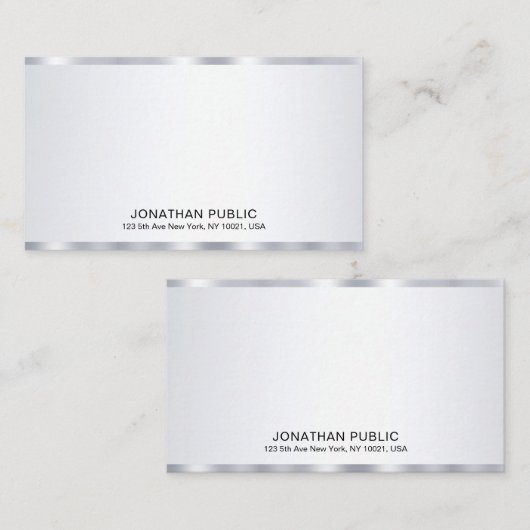 グエレガントラマパーソナライズされたルフェイクシルバーテンプレート ノートカード (正面/裏面)