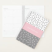 グエレガントレー&ピンク色のジオメトリ三角形とドット プランナー手帳 (ディスプレー)