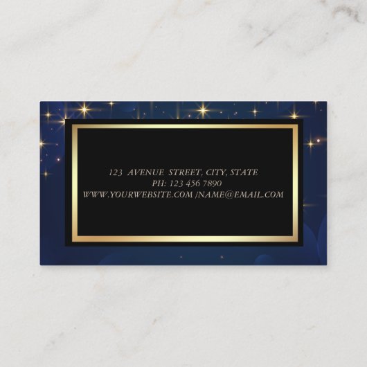 グエレガントロモダンモルーズスターズブルードレス 名刺 (裏面)