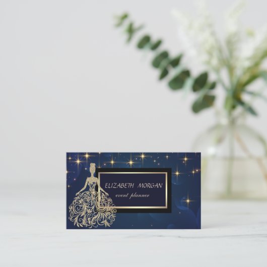 グエレガントロモダンモルーズスターフェイク金ゴールド 名刺 (スタンド正面)