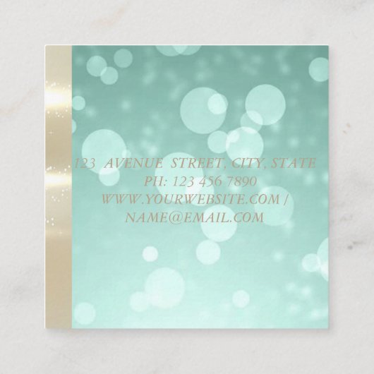 グエレガントロモダンモルーズ，フェイク金ゴールド,《写真》ぼけ味，レース スクエア名刺 (裏面)