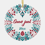 グオオジュールエルフダーリェンオヴダーリェンクリスマスグリーティング セラミックオーナメント (正面)