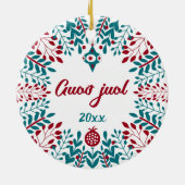 グオオジュールエルフダーリェンオヴダーリェンクリスマスグリーティング セラミックオーナメント (裏面)