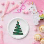 グカスタマイズローン「モダン」グラフィックスタイルクリスマスツリー ペーパープレート (パーティー)