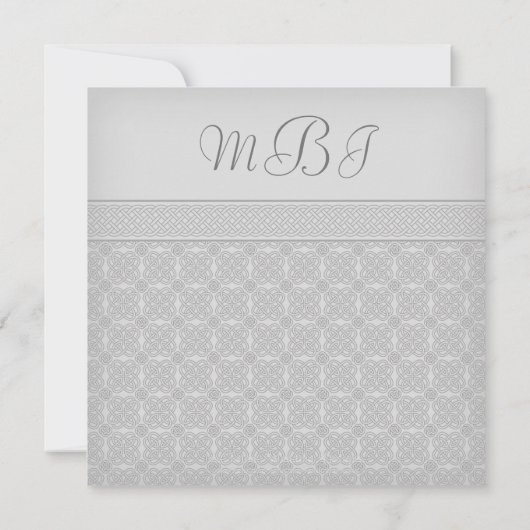 グカスタムリーンケルト結び目模様スクエア結婚式招待状 招待状 (裏面)