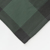 グクラシックリーンブラックバッファロータータンチェック格子ヴィンテージ  フリースブランケット (角)