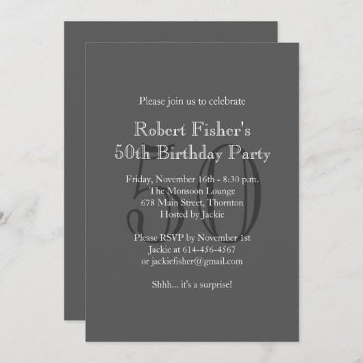 グクラシックレイ誕生日招待状 招待状 (正面/裏面)