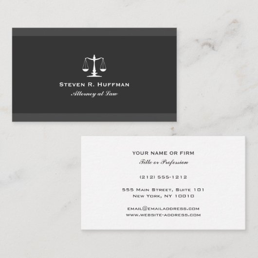 グクラシックレーストライプ弁護士ジャスティススケール 名刺 (正面/裏面)