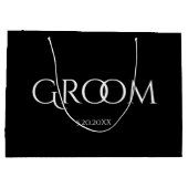 グクラシックローム（白黒）大抱き枕 ラージペーパーバッグ (裏面)