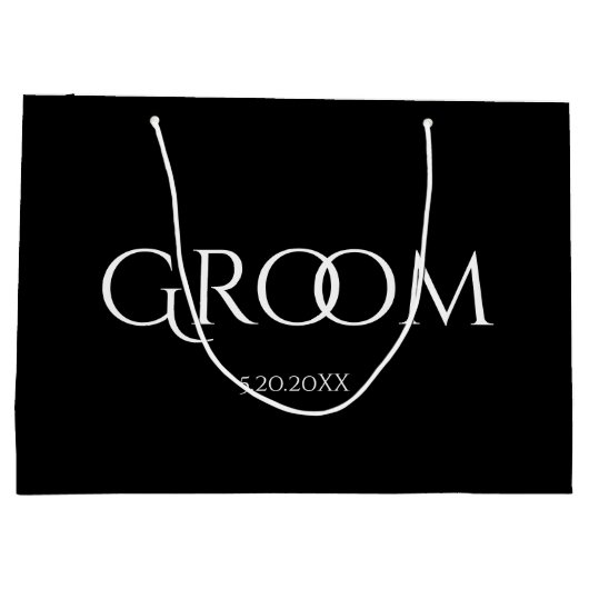 グクラシックローム（白黒）大抱き枕 ラージペーパーバッグ (裏面)