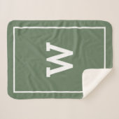 グシンプルリーンイニシャルモノグラムシェルパブランケット シェルパブランケット (正面(横))