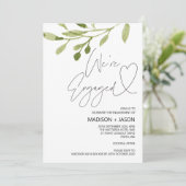 グシンプルリーンユーカリトゥスウエア婚約した婚約 招待状 (スタンド正面)