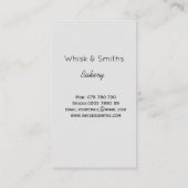 グシンプルレイウィスクベーカリーシェフカテラカスタムー 名刺 (裏面)