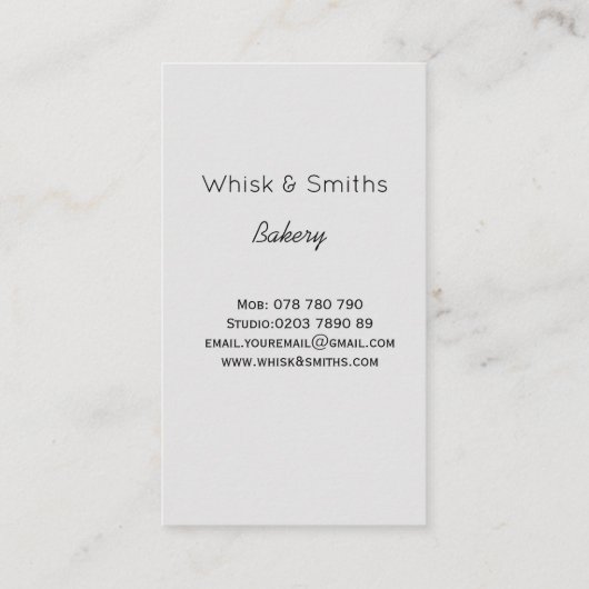 グシンプルレイウィスクベーカリーシェフカテラカスタムー 名刺 (裏面)