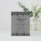 グシンプルレーブラックレースブライダルシャワー招待 招待状 (スタンド正面)