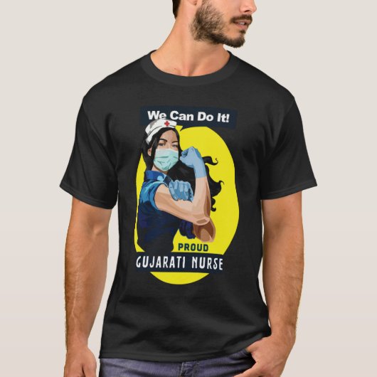 グジャラート州の誇り、自衛官ロージー・リベッター看護職 Tシャツ (正面)