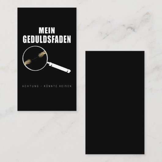 グジュデスファデンスプルーチキーヌゲドゥルドフラウエンフモル 名刺 (正面/裏面)