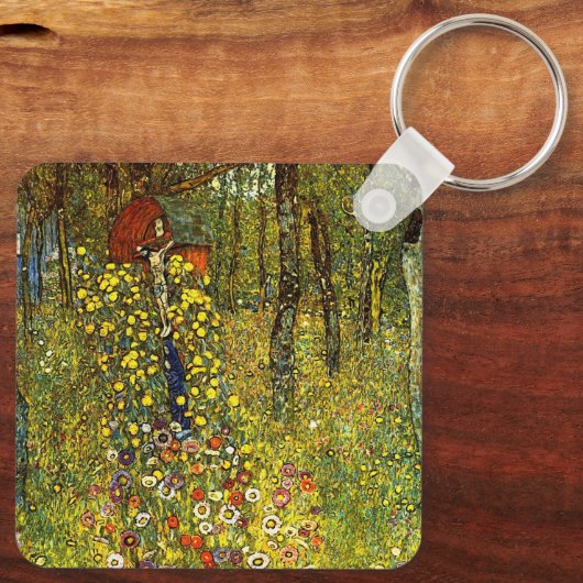 グスタフによる十字付きファームガーデンクリムト キーホルダー (裏面)