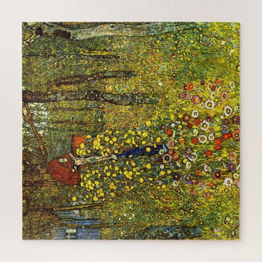 グスタフによる十字付きファームガーデンクリムト ジグソーパズル (縦)