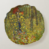 グスタフによる十字付きファームガーデンクリムト ラウンドクッション (裏面)