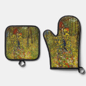 グスタフによる十字付きファームガーデンクリムト 鍋つかみ&鍋敷きセット (正面)