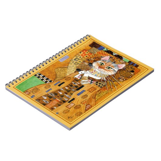 グスタフのクリムトかわいい猫のからかいのノート ノートブック (左側)