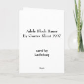グスタフのクリムトによるアデールBloch Bauer カード (裏面)