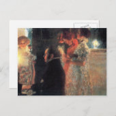 グスタフのクリムトによるピアノのSchubert ポストカード (正面/裏面)