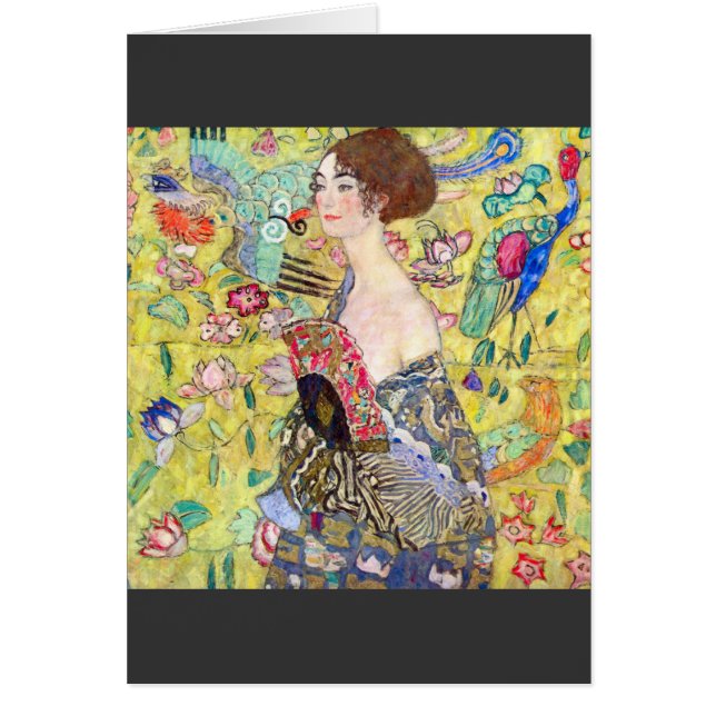 グスタフのクリムトによるファンを持つ女性 (正面)