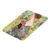 グスタフのクリムトによるファン、ヴィンテージのジャポニズムを持つ女性 マグネット (左側)