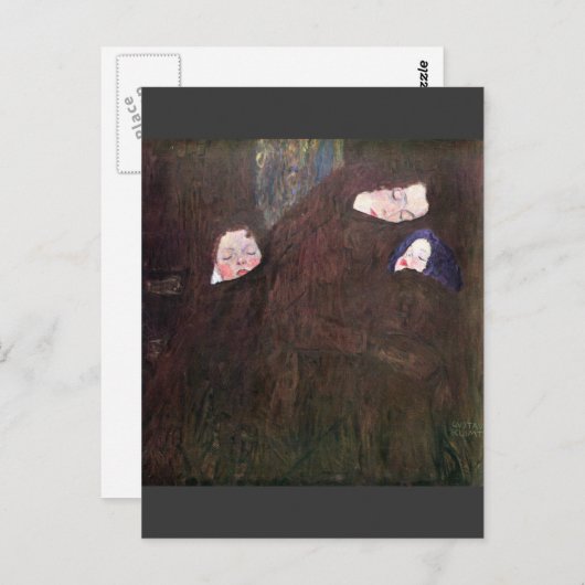 グスタフのクリムトによる子供を持つ母 ポストカード (正面/裏面)