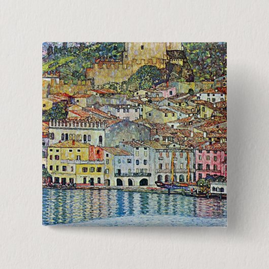 グスタフのクリムトによるGardaseeのMalcena 缶バッジ (正面)