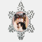 グスタフのクリムトのコラージュによる母そして子供 スノーフレークピューターオーナメント (右)