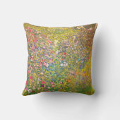 グスタフのクリムトのピンクの花 クッション (裏面)