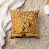 グスタフのクリムトのファインアートによる生命の樹 クッション (ブランケット)