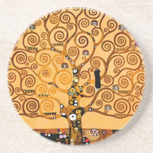 グスタフのクリムトのファインアートによる生命の樹 コースター (正面)