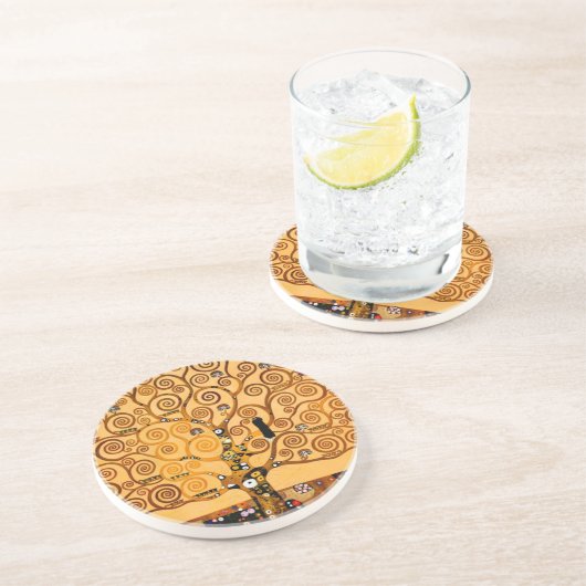 グスタフのクリムトのファインアートによる生命の樹 コースター (側面)