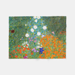 グスタフのクリムトのヴィンテージの花柄による花園 フリースブランケット
